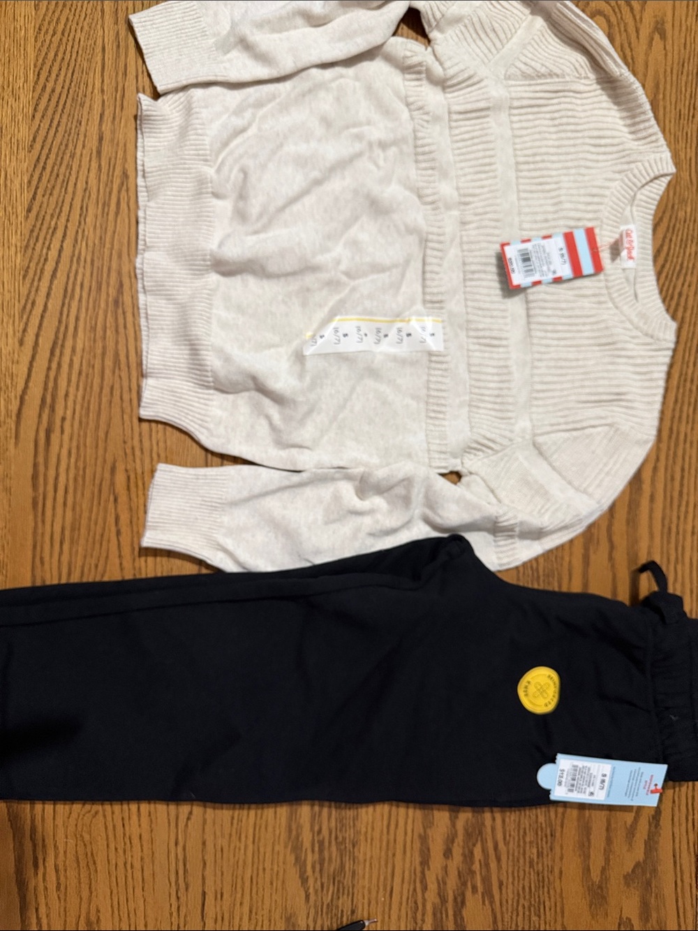 Cat & Jack Cream Sweater with Black Joggers Set
